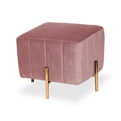 Square Gold Ottoman/Puffy Stainless Steel Stool