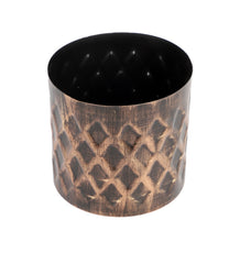 Black & Gold Cross Hammered Planter Set of 3