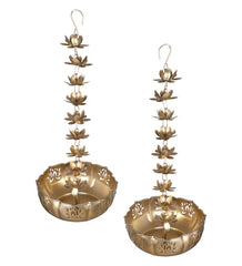 Hanging Big Lotus Urli Set of 2