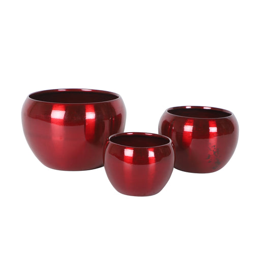 Red Apple Planter Set of 3