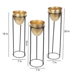 Detachable Gold Capsule Floor Planter Set of 3