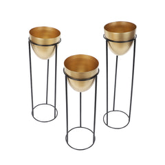 Detachable Gold Capsule Floor Planter Set of 3