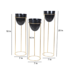 Detachable Black Capsule Floor Planter Set of 3