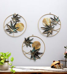 Green & Gold Maple Leaves Wall Decor Set of 3