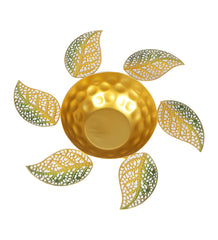 Yellow & Gold Leaves Urli & Dia Set of 2