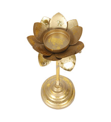 Three Layer Lotus With 4 Gold Glass Votive