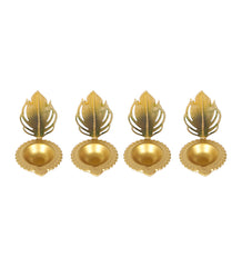 Gren & Gold Peacock Urli With Tealight Holder Set of 5