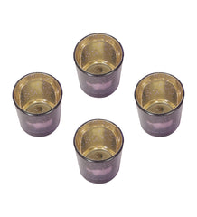 Three Layer Lotus With 4 Purple Glass Votive