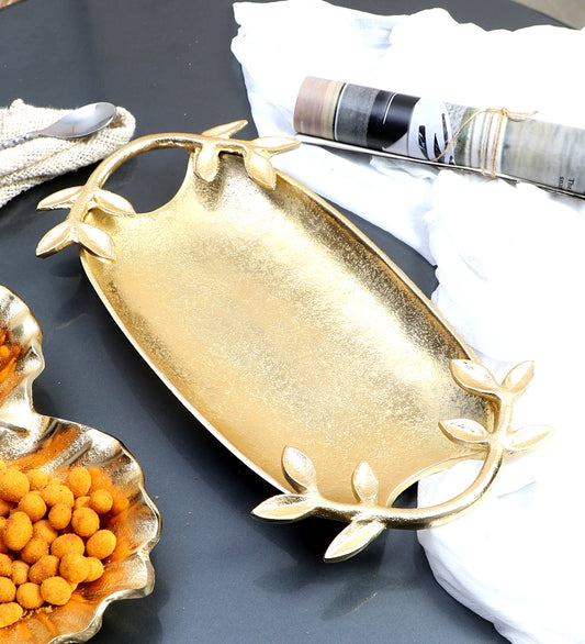 Gold Leaf Aluminium Tray