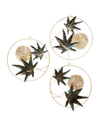 Green & Gold Maple Leaves Wall Decor Set of 3