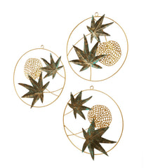 Green & Gold Maple Leaves Wall Decor Set of 3