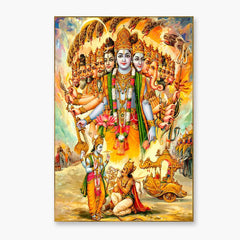 Life-Like Lord Vishnu Canvas Wall Painting for Living Room