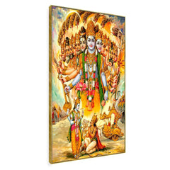 Life-Like Lord Vishnu Canvas Wall Painting for Living Room