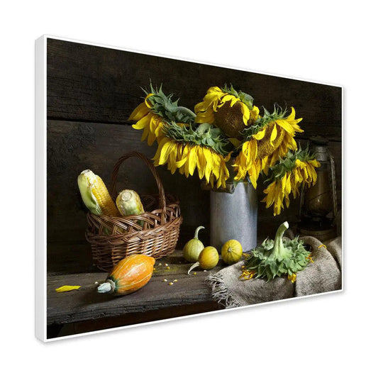 Gorgeous Still Life Wall Painting of Yellow Sunflowers