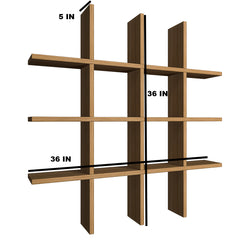 Designer Dual Panel MDF Planter Wall Shelf