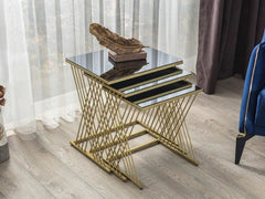 Gold Wire Nesting Tables Set OF 3