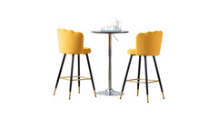 Yellow Color Flower Counter Stool