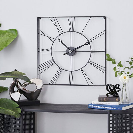 Black Square Wall Clock