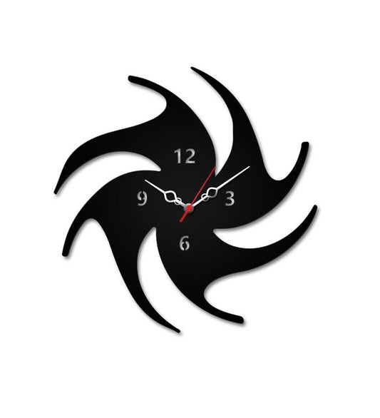 Black MDF Hurricane Modern Wall Clock