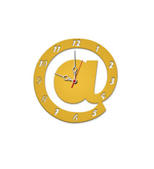 Yellow MDF Special Symbol Modern Wall Clock