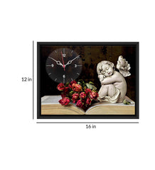 White Statue Printed Analog MDF Modern Wall Clock