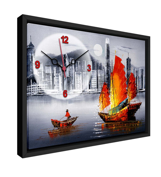 Ship Scenery Printed Analog MDF Modern Wall Clock