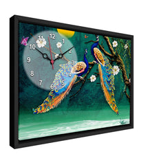 Peacock Printed Analog MDF Modern Wall Clock