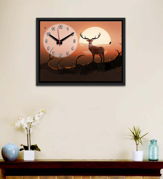 Deer On A Tree Printed Analog MDF Modern Wall Clock