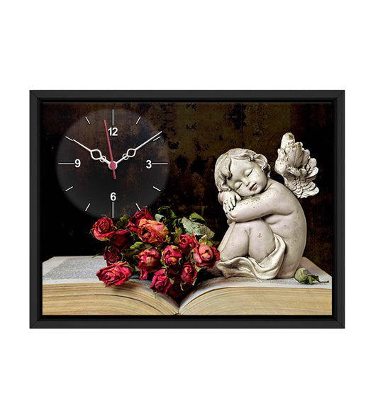 White Statue Printed Analog MDF Modern Wall Clock