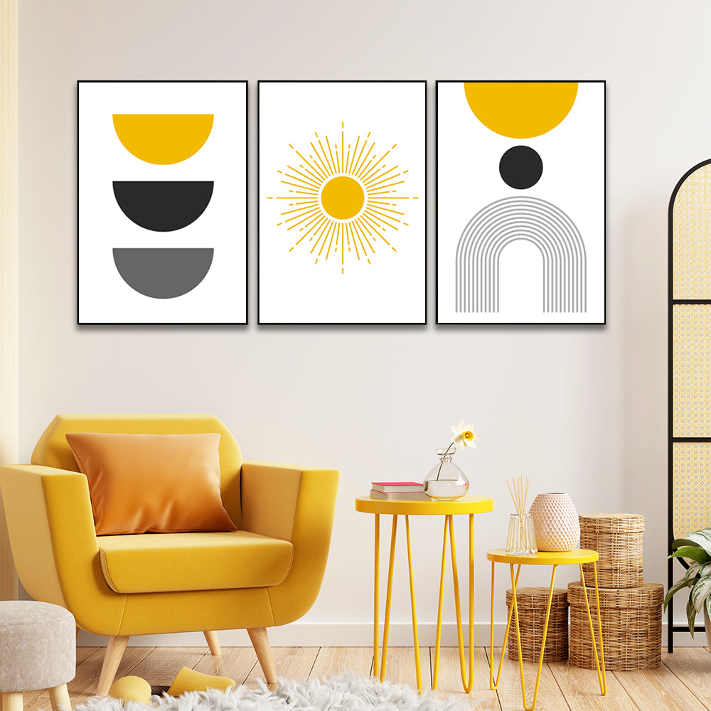 Mid Century Abstract Modern Printable Design Wall Art Set Of 3