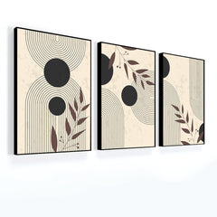 Mid Century Boho Modern Aesthetic in Vintage for Wall Art Set of 3