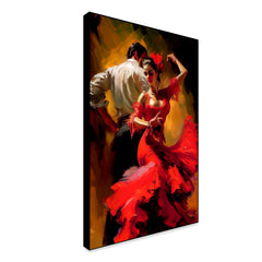 Couple Of Dancers in Dance Motion Premium Canvas Wall Paintings & Arts