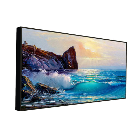 Beautiful Seascape with Sunrise Canvas Printed Wall Paintings & Wall Art