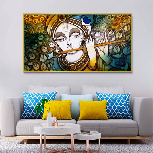 Beautiful Krishna Canvas  Wall Painting