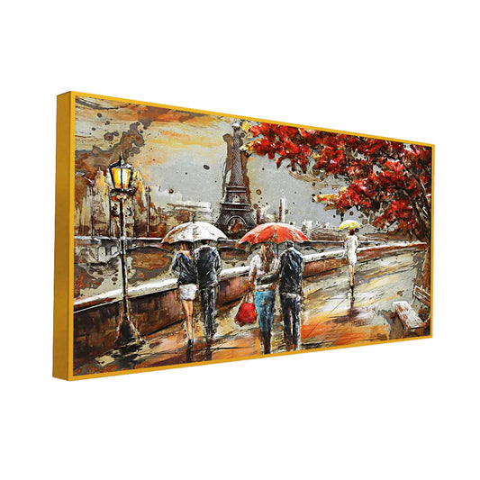 Romantic Couple in Paris Canvas Art  Wall Painting
