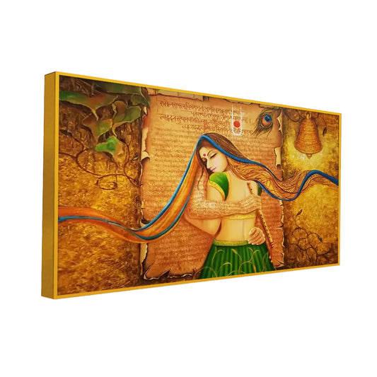 Radha Krishna Spiritually Romantic Canvas Painting Online