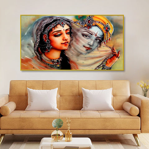 Spiritual Krishna Mirabai Eternal Love Canvas Wall Painting – Dekorspace