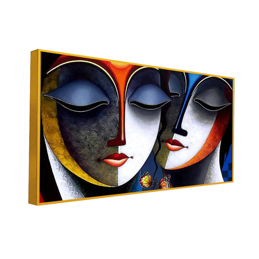 Divine Radha Krishna Romantic Canvas  Wall Painting