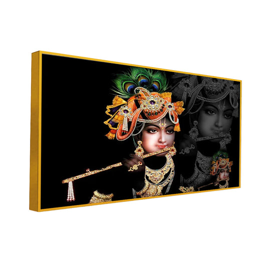 Krishna with Flute Beautiful Spiritual Canvas Wall Painting