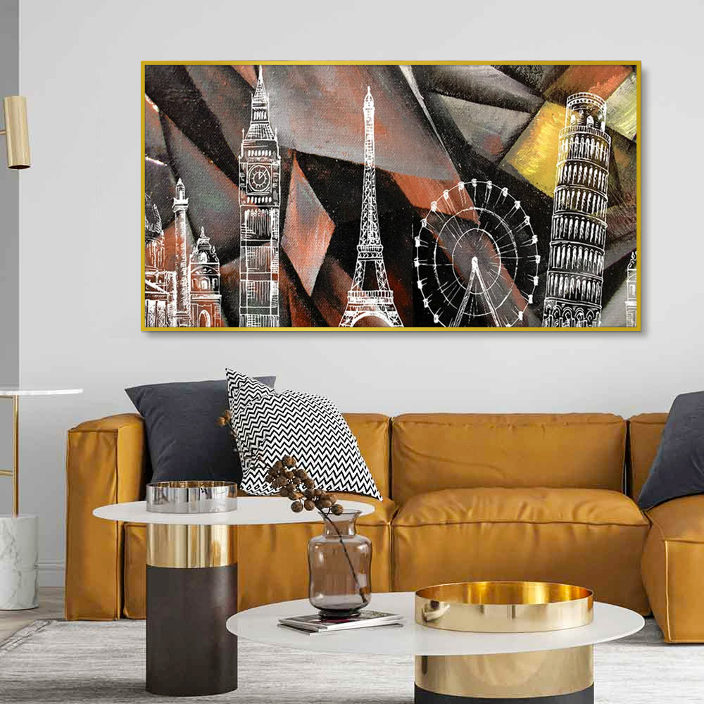 Beautiful World Famous Monuments Scenery Wall Painting & Art Canvas Printed