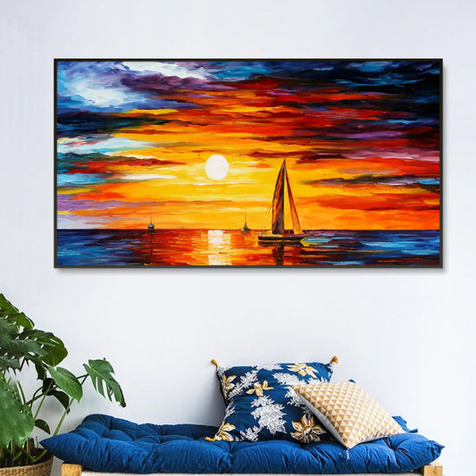 Sunset Natural Scenery Big Panoramic Canvas Wall Painting
