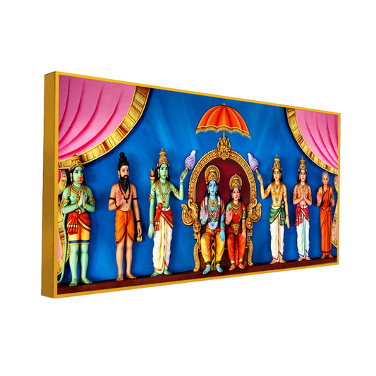 Spiritual Lord Ram Darbar Canvas Wall Painting for Home