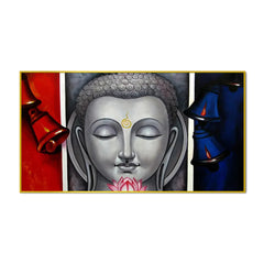 Beautiful Buddha on Vibrant Colors Wall Painting