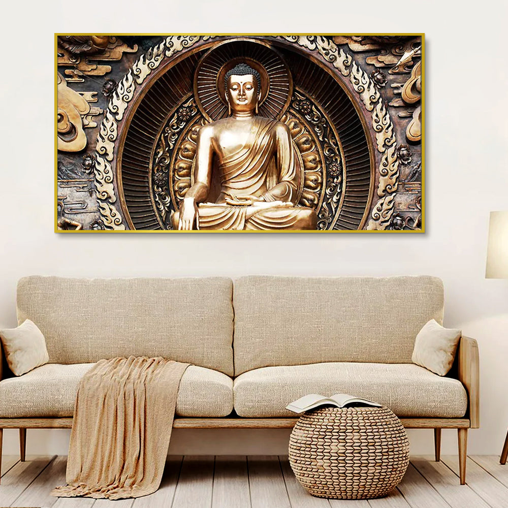 Classical Buddha Sculpture Spiritual Canvas Painting