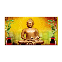 Golden Aura Buddha Canvas Painting