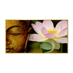 Buddha with Lotus Spiritual Canvas  Wall Painting