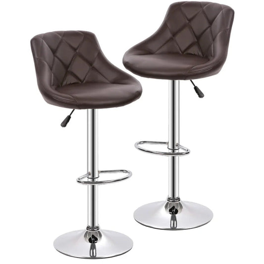 Easy Back Rest Coral Brown Comfy Leatherette Bar Stool / Long Chair