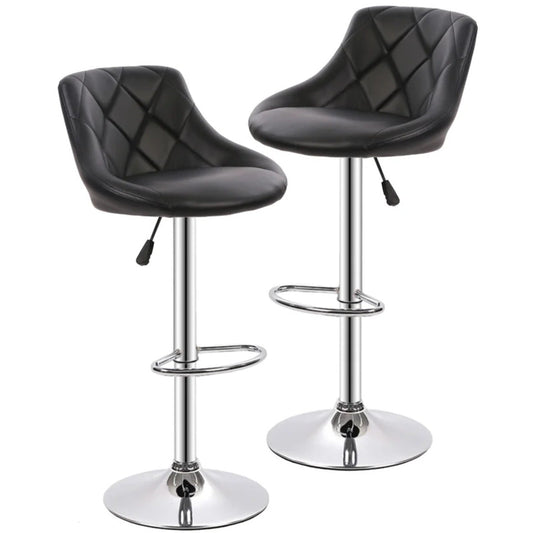 Easy Back Rest Coral Black Comfy Leatherette Bar Stool / Long Chair