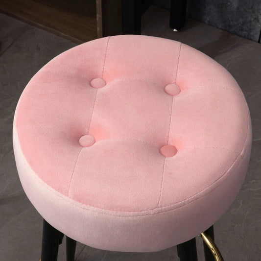 Plush Comfy Velvet Pink Bar Stool / High Stool