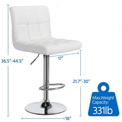 Luxurious Leatherette White Bar Stool